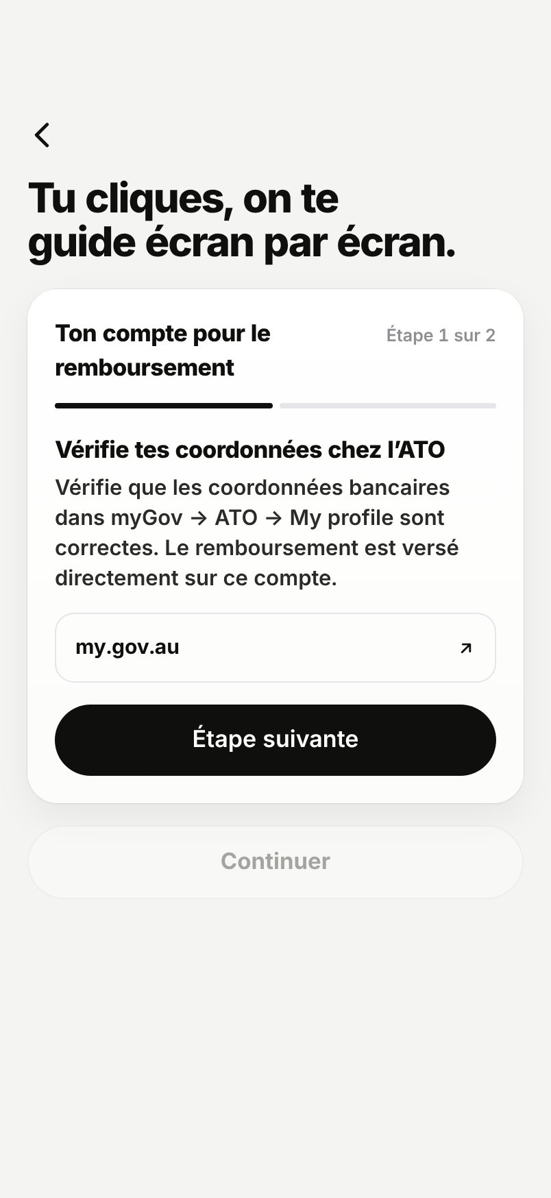 WHV Wallet : guide : coordonnées bancaires chez l'ATO