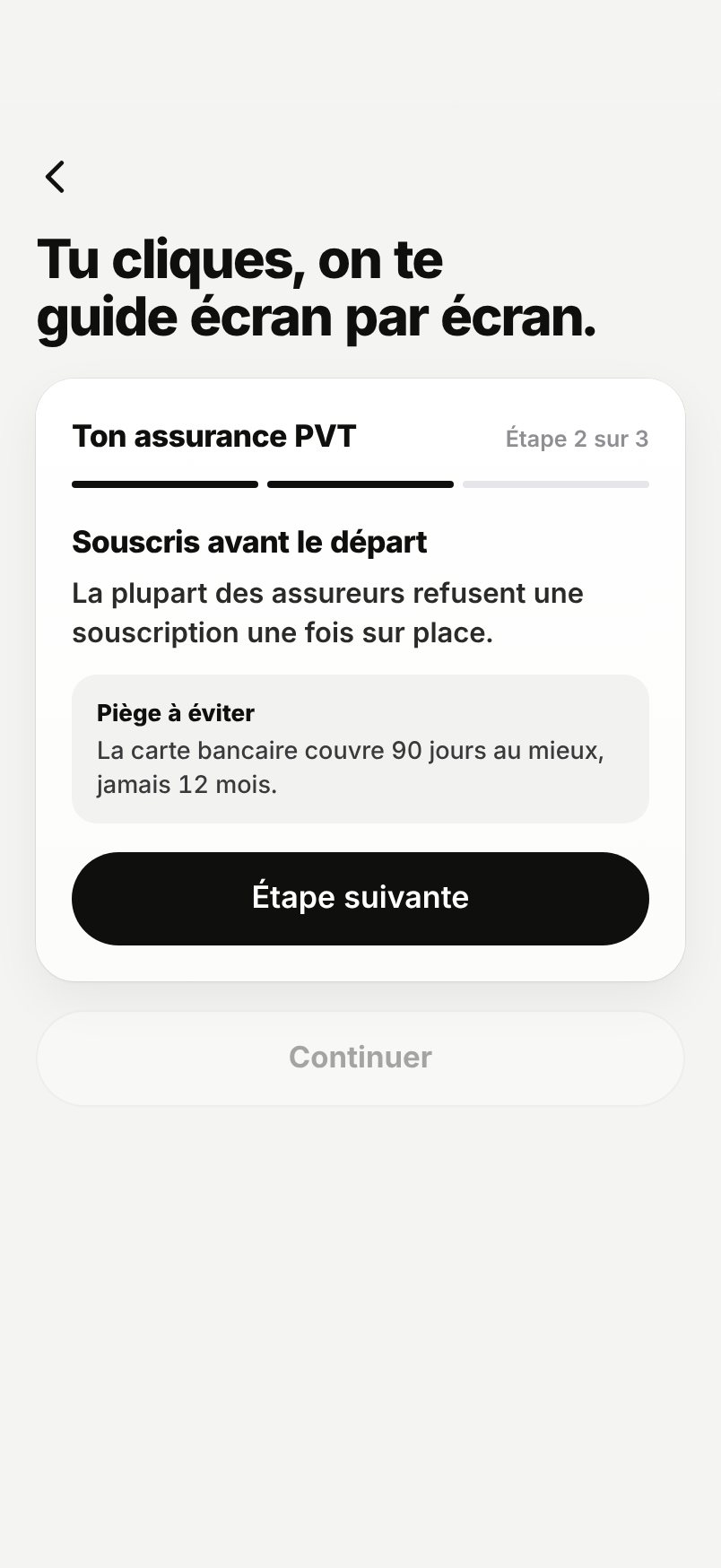 WHV Wallet : guide assurance, étape 2 : souscrire avant le départ