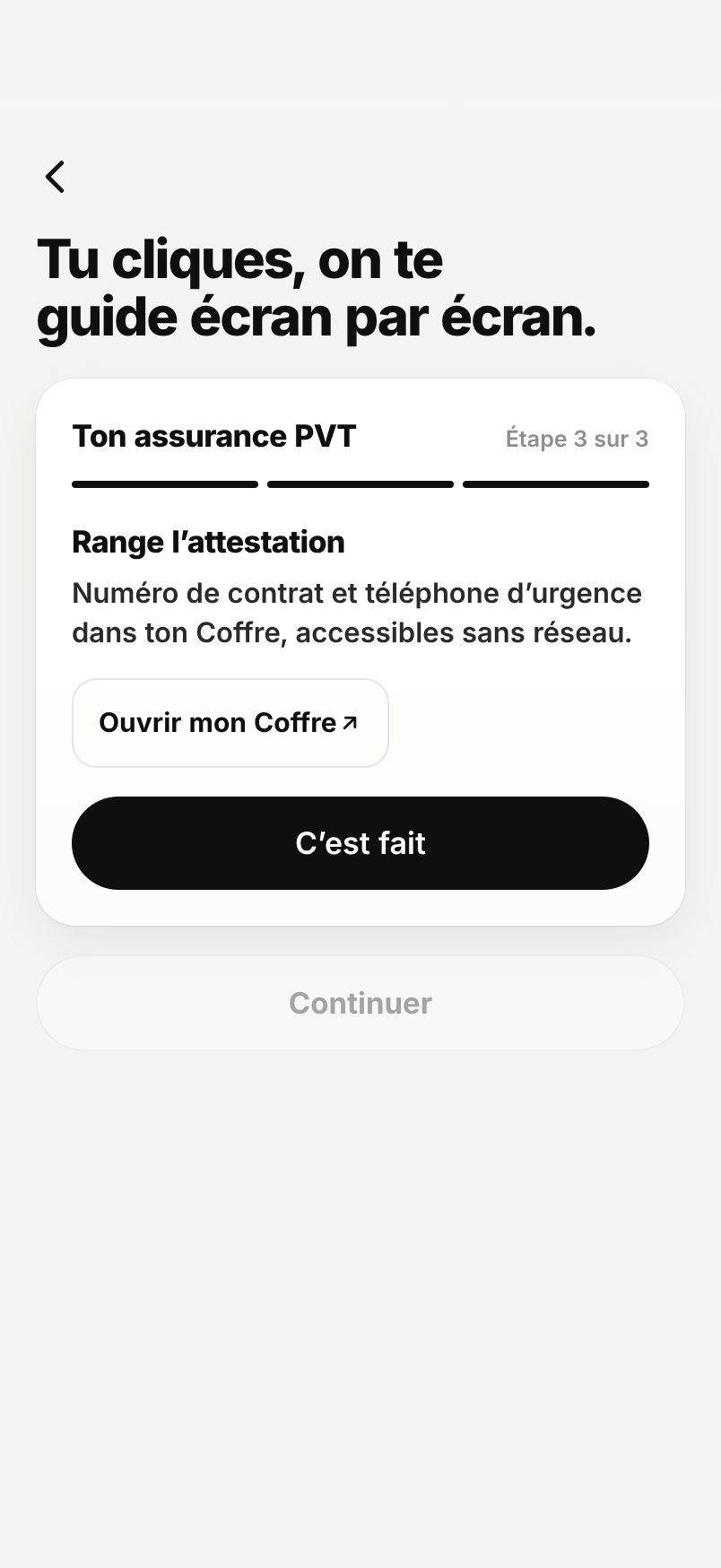 WHV Wallet : guide assurance, étape 3 : ranger l'attestation
