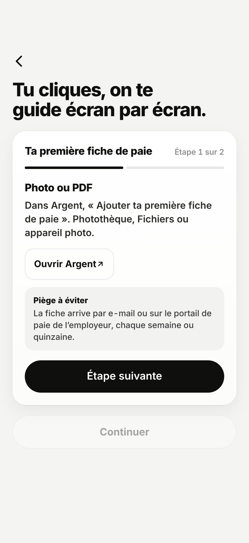 WHV Wallet : guide « Ta première fiche de paie », photo ou PDF