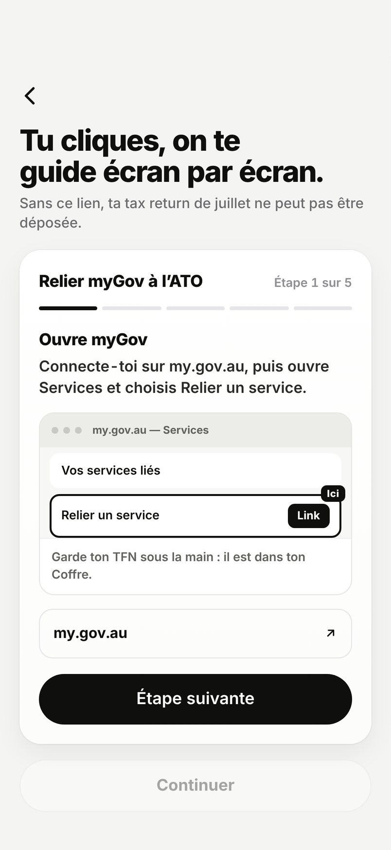 Guide WHV Wallet, relier myGov à l'ATO, étape 1 : ouvrir my.gov.au