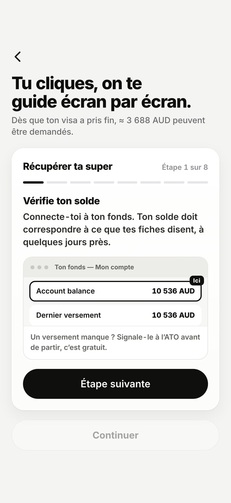 Guide DASP de WHV Wallet, étape 1 : vérifier son solde de super